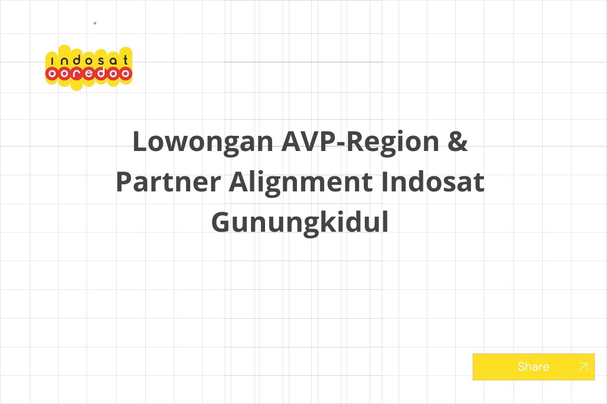 Lowongan AVP-Region & Partner Alignment Indosat Gunungkidul