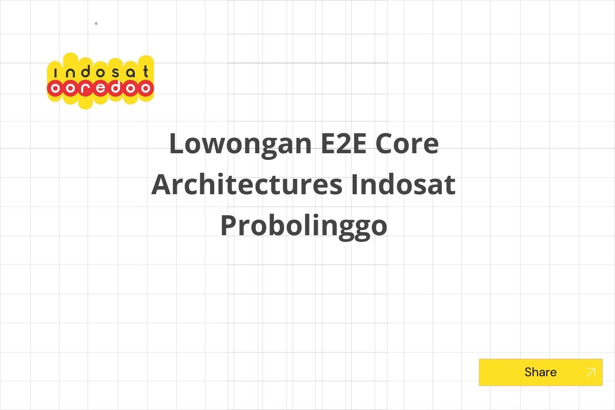 Lowongan E2E Core Architectures Indosat Probolinggo