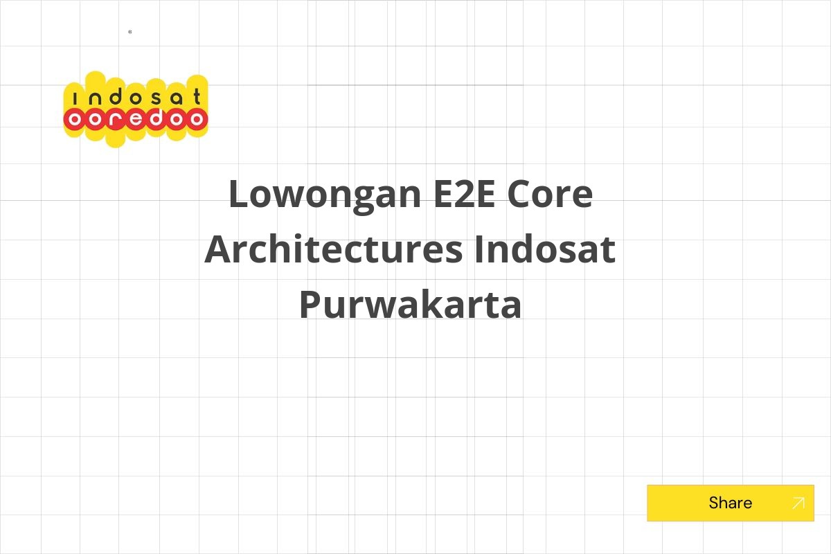 Lowongan E2E Core Architectures Indosat Purwakarta