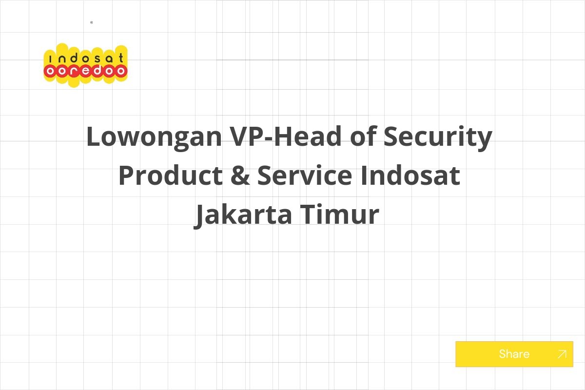 Lowongan VP-Head of Security Product & Service Indosat Jakarta Timur
